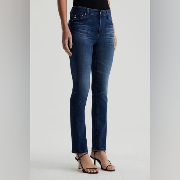 AG Adriano Goldschmied Women's Mari High Rise Jeans - Slim Straight Leg 5 Years Blue Essence - View #10